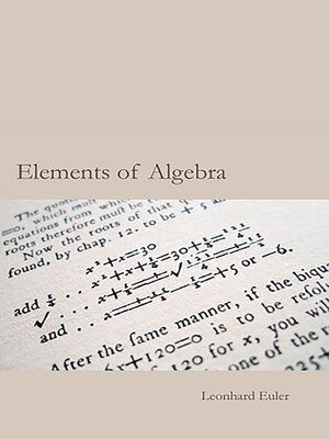 cover image of Euler's Elements of Algebra